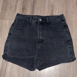 Oversized denim shorts